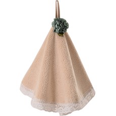 DM花朵蕾絲廚房擦手巾, 1個, 米色