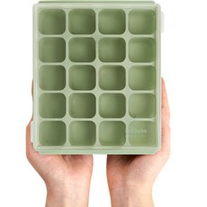 Petinube 韓國製造 矽膠副食品多功能方塊 20格, 青瓷綠, 1個