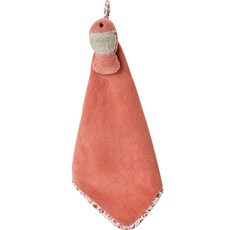 Alleophom DM 掛環式魚圖案廚房擦手巾, 1個, 珊瑚色