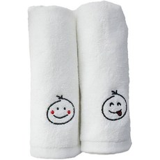 Maison Textile 密實刺繡手巾, 微笑, 2個