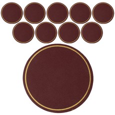 Market Pio 廚房防水PU圓形金邊茶杯墊 10入, 6