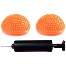 Quardi Yoga 榴蓮按摩球 2p + 打氣筒套組, 1套, 橙色(按摩球)