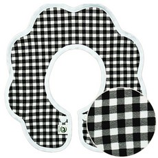 베이키즈 양면 롤링 턱받이, 23체크블랙, 1매, 1개