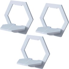 12 圓形多用途壁架六角, 白色, 3個