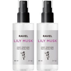 RAVIEL 頭髮身體用香氛噴霧 百合麝香, 80ml, 2入