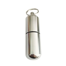 12ROUND 常備藥掛鉤型迷你藥丸藥盒, 1個, 全銀色
