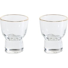 Jtable 丹尼爾金邊 60 毫升燒酒杯, 單色, 2個