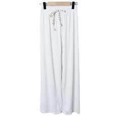 린다샵 여성용 인디빌 골지 스펠링 스트링 밴딩 와이드 팬츠 cppt11581k31