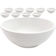 LOHJA 韓國產美耐皿湯碗 直徑18.6cm, 乳白色, 10個