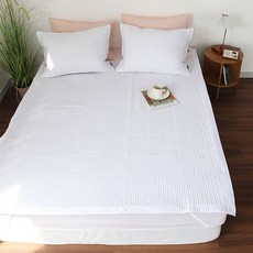 amante Pure 60支棉素色絎縫床墊, White