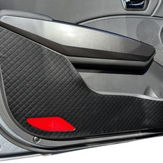 Black Label 汽車車門保護套 4p 人造皮革, 黑色, The New Ray 2018年~2022年, 起亞