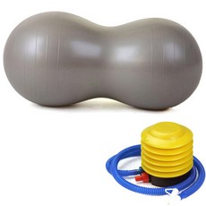 Quardi瑜伽花生健身球+氣泵套組, 灰色