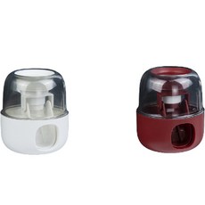 12 Round 透明牙膏擠壓器 2件組, 1套, 白色, 紅色