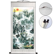 marketpia 風水開運畫 42 旭日與不朽之山 捲軸掛畫式, 1個