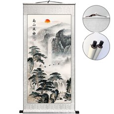 marketpia 風水開運畫 02 高山流水 捲軸掛畫, 1個