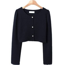 시크블랙 베이벨 펄버튼 펀칭 크롭 블라우스 cpbl4959k31