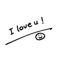 與眾不同 重點英文透明貼紙 I love u, 黑色