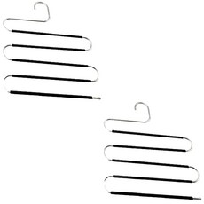 오즈니 스테인레스 논슬립 캠핑 옷걸이 2p, 실버, 5단