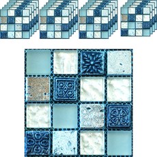 Quardi 磁磚貼紙 石紋亮膜 20入, 藍色