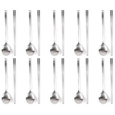 Willive 韓國製 304不鏽鋼 凱利 餐具組, 混色, 湯匙 + 筷子, 10套