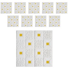 心動市集 DIY室內裝潢防水自黏壁貼 10片, 02 格紋白金色