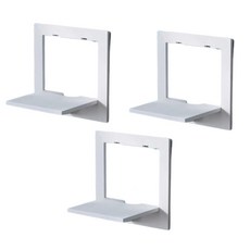 12 圓形多用途壁架方形, 白色, 3個