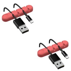 유니버스팩토리 usb 선정리소품 컬러곰 4구, 2개, 연핑크