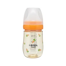 iBYEOL Friends PPSU 嬰兒胡蘿蔔奶瓶, 無奶嘴頭, 橘色, 180ml, 1個