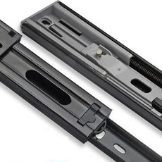 서랍 하단 레일 슬라이드 바 스틸 안티 핀치 핸드 10 35cm, 블랙(실버 + 블랙), 2개