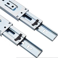 서랍 하단 레일 슬라이드 바 스틸 뮤트 41 50cm, 화이트(실버 + 블랙), 2개