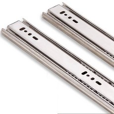 서랍 하단 레일 슬라이드 바 스테인리스 스틸 뮤트 31 35cm, 실버 + 블랙, 2개