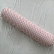 格紋長抱枕, 粉色