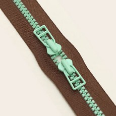 HAPPY BEARS 5號雙色混色拉鍊 70cm, 1個, mint + brown