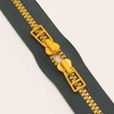 HAPPY BEARS 5號雙色混搭拉鍊, 1個, 灰色 + 黃色