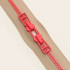 快樂小熊5號兩色混裝拉鍊70cm, 1個, 米色 粉色