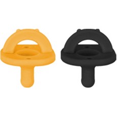 Petit Nuve Bear 全矽膠奶嘴奶嘴 2 件套, 黃色+黑色, 1組