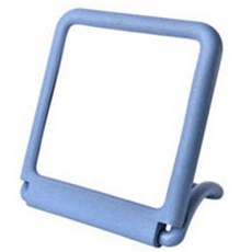 북유럽 소프트 컬러 스퀘어 벽걸이 다용도 접이식 거치대 탁상 거울 소형, 블루