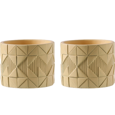 Living&Do 幾何花盆 2入, 黃色 A