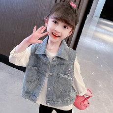 Bebeniz 女童兔子印花丹寧背心