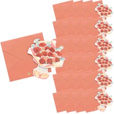 minhwashop 訊息卡 4折 花卡 生日信 手作套組 UFCCA017, 25套, 玫瑰(UFCCA0171)