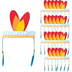 minhwashop 印地安頭帶紙皇冠製作套組 UDOPP033, EVA羽毛 UDOPP0333, 20套