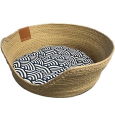 끌레샤 반려동물 밀짚 방석 침대 세트 S(32cm), 04 단일둥지 + 물결매트, 1개
