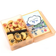 6 BROTHERS BADUK 木製韓國象棋子 梔子染料 + 韓國象棋漫畫書套組, 黃色