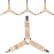 Is&Flo 床單固定三角束帶固定夾, 4個, 卡其色