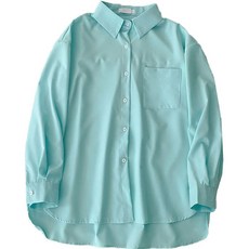 하이어리 여성용 루즈핏 빈티지 파스텔톤 남방