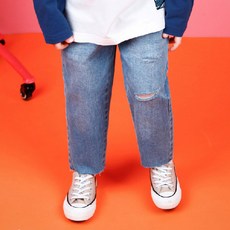 JELISPOON 童款單邊刷破牛仔褲