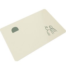 위더홈 그린 컬러 드로잉 뽀송 매트 90 x 60 cm, 커플, 1개