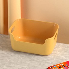 올셀 파스텔톤 다용도 수납 리빙박스, 옐로우, 3개