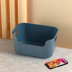 올셀 팬트리 파스텔톤 바구니 다용도 수납 리빙박스, 네이비, 3개