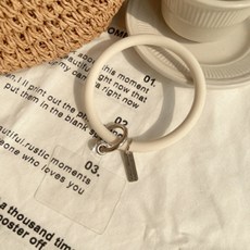 라니마켓 파스텔톤 빅링 휴대폰 손목 걸이, 베이지, 1개